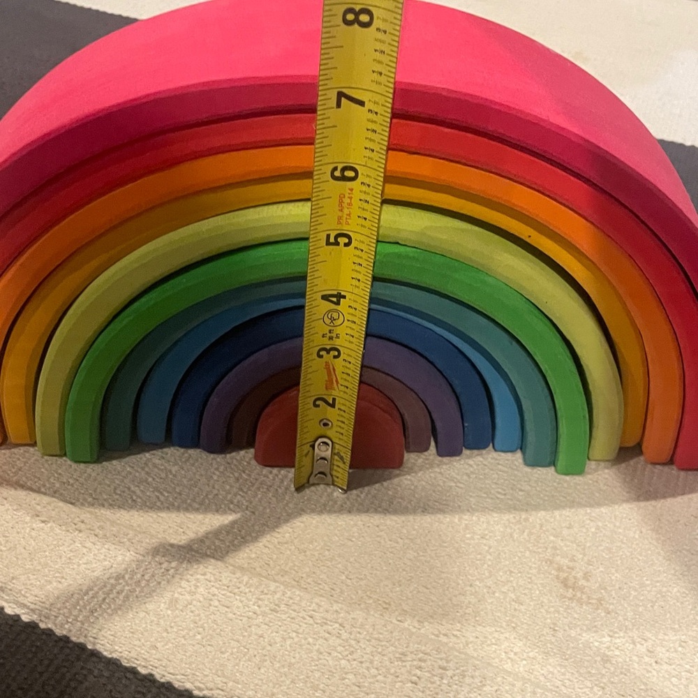Original Grimm Colorful Wooden Rainbow Stacker - Picture 7 of 7